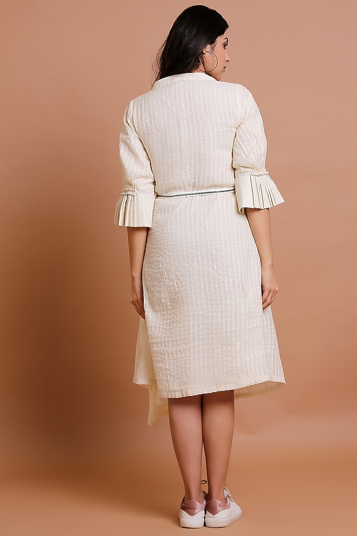 Off-White Cotton Summer Dress by Pooja Zaveri at Pernia's Pop Up Shop