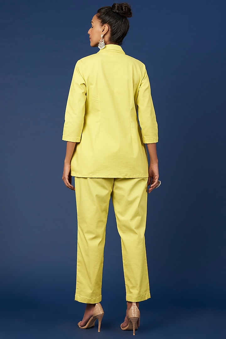 Lemon Yellow Denim Co-Ord Set by Pooja Zaveri at Pernia's Pop Up Shop