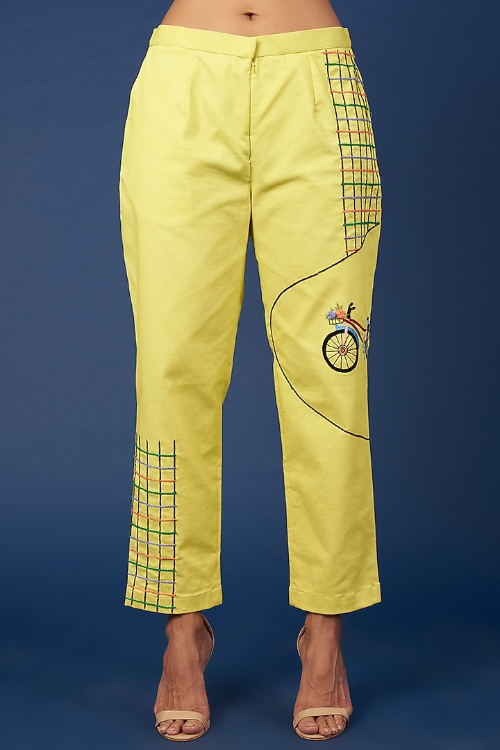 Lemon Yellow Denim Co-Ord Set by Pooja Zaveri at Pernia's Pop Up Shop