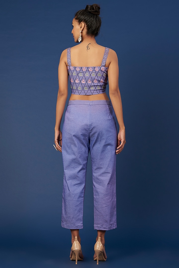 Blue Embroidered Co-Ord Set by Pooja Zaveri at Pernia's Pop Up Shop