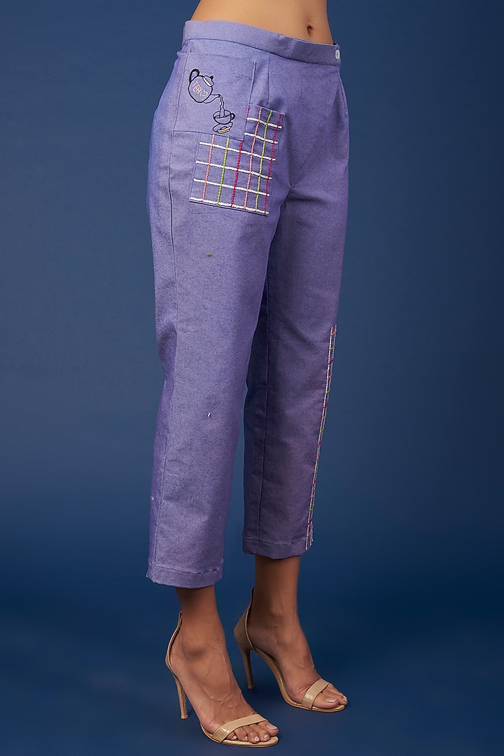 Blue Embroidered Co-Ord Set by Pooja Zaveri at Pernia's Pop Up Shop