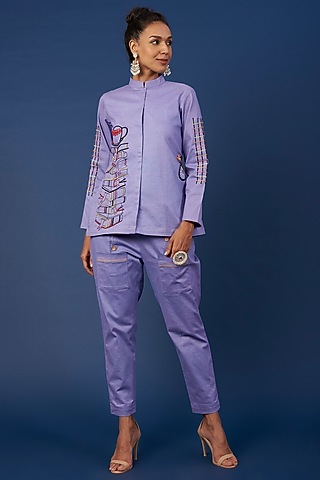 Blue Denim Co-Ord Set by Pooja Zaveri