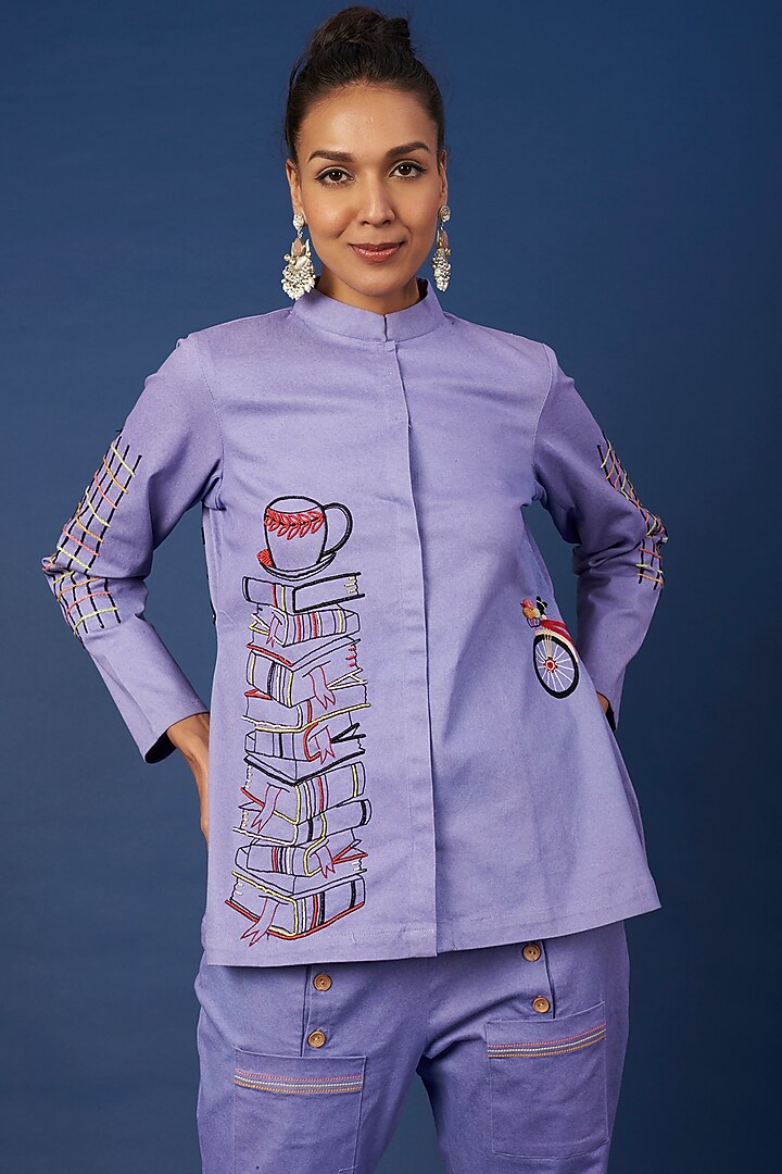 Blue Denim Co-Ord Set by Pooja Zaveri at Pernia's Pop Up Shop