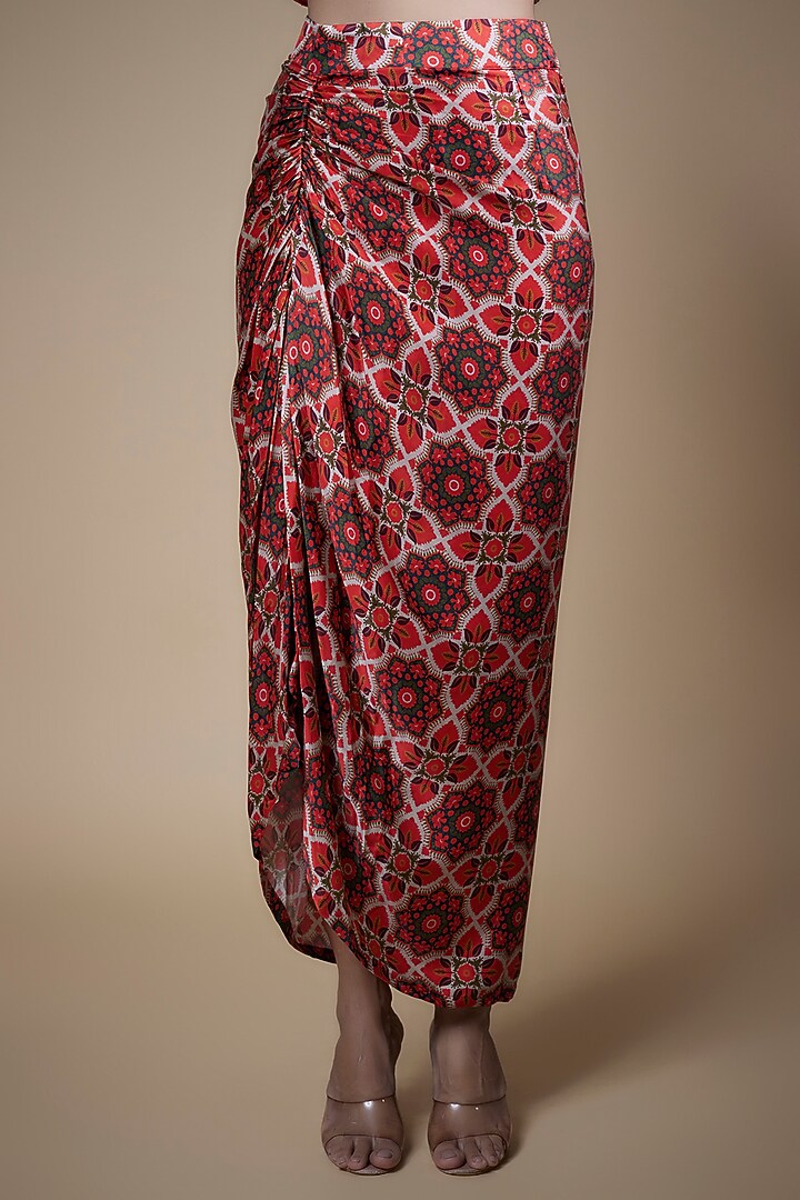 Multi-Colored Cotton Satin Printed Jacket Set by Pooja & Keyur at Pernia's Pop Up Shop
