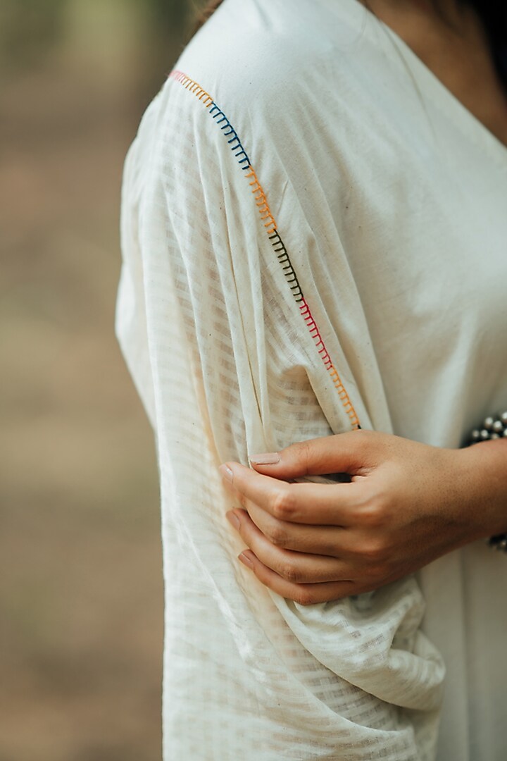 White Embroidered Shift Summer Dress by Pooja & Keyur at Pernia's Pop Up Shop