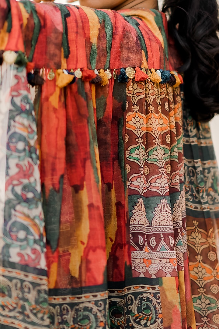 Multi Colored Printed Overlay Jacket by Pooja & Keyur at Pernia's Pop Up Shop