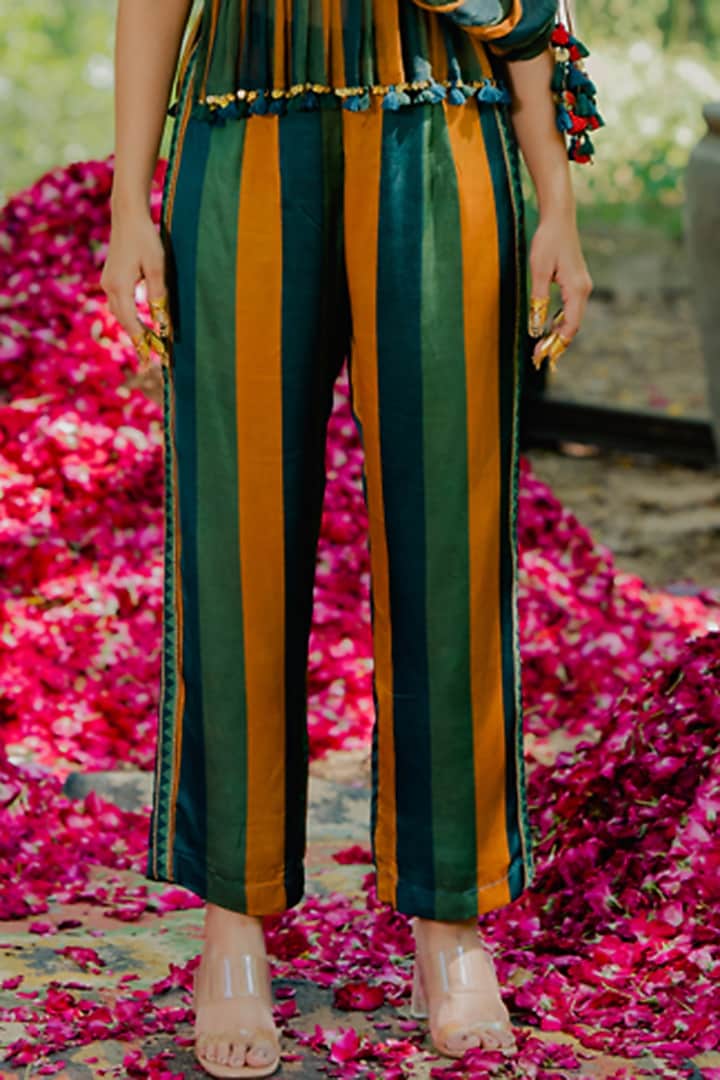 Multi-Colored Chiffon Printed Co-Ord Set by Pooja & Keyur at Pernia's Pop Up Shop