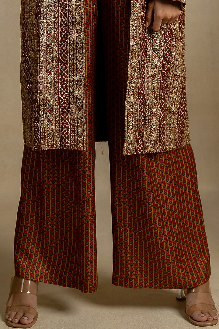Multi-Colored Cotton Satin Silk Embroidered Jacket by Pooja & Keyur at Pernia's Pop Up Shop