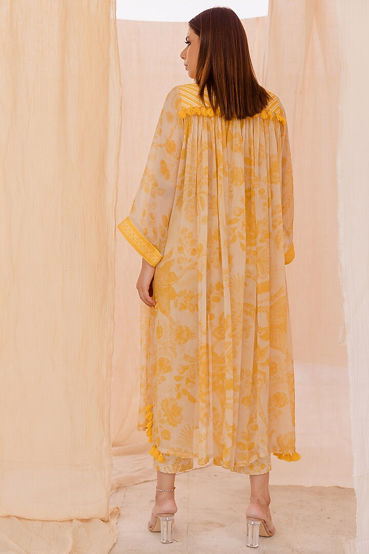 Yellow Embroidered Wedding Anarkali Set by Pooja & Keyur at Pernia's Pop Up Shop