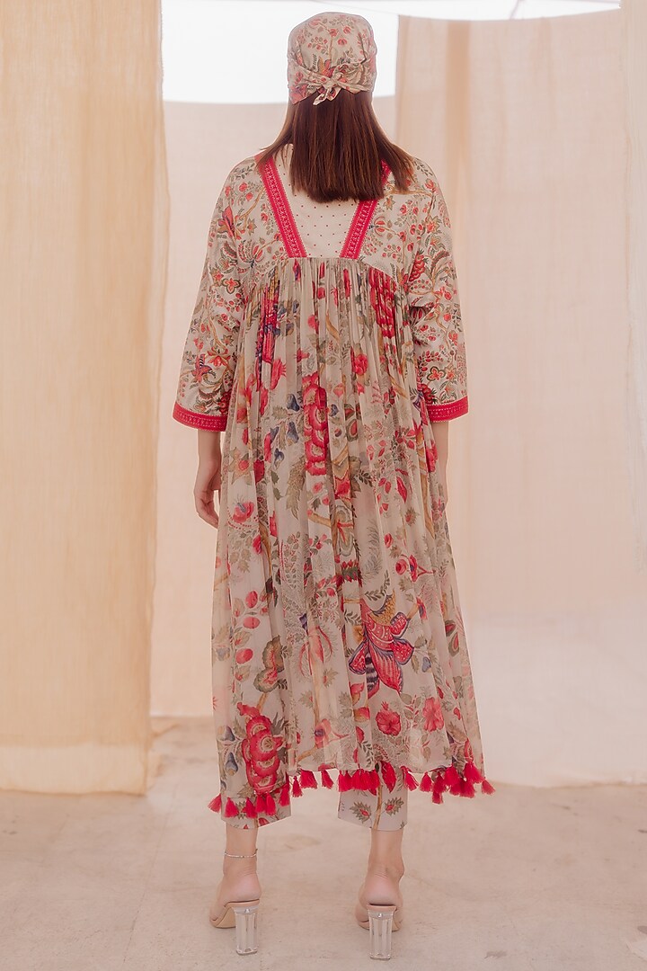 Multi-Colored Printed Party Wear Anarkali Set by Pooja & Keyur at Pernia's Pop Up Shop