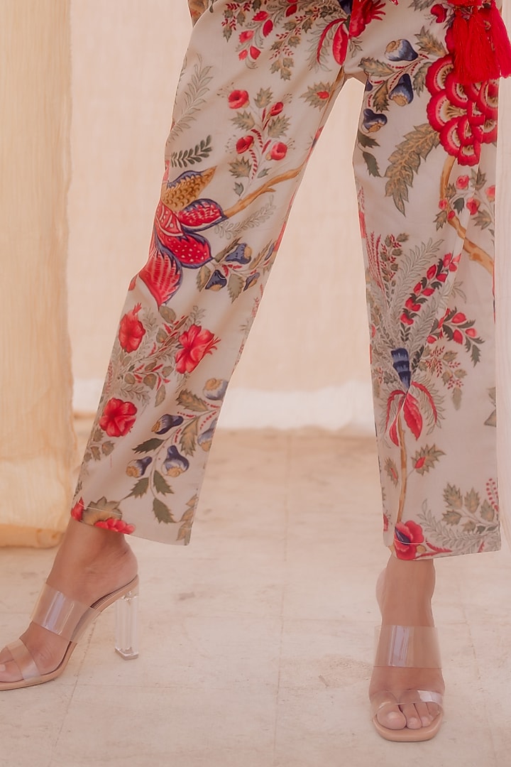 Multi-Colored Cotton Satin Printed Co-ord Set by Pooja & Keyur at Pernia's Pop Up Shop