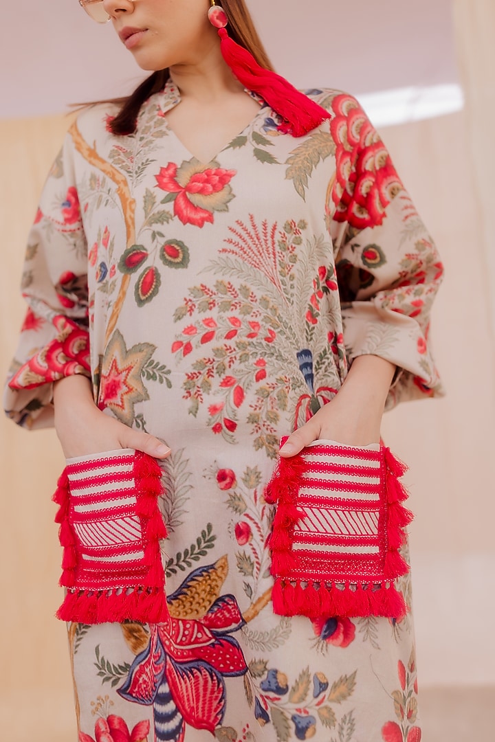 Multi-Colored Printed Kurta Set by Pooja & Keyur at Pernia's Pop Up Shop