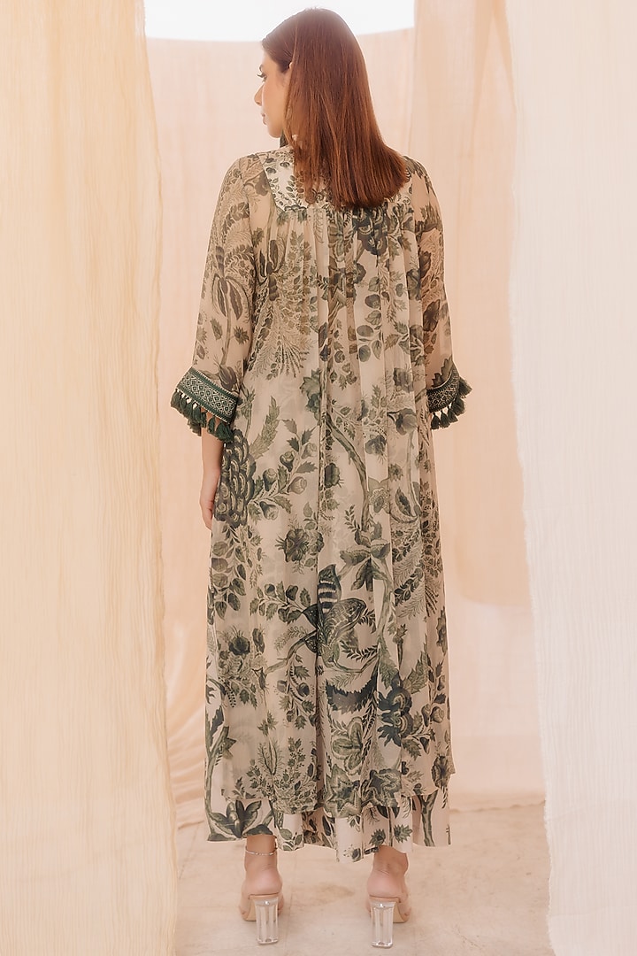 Green Printed Kurta Set by Pooja & Keyur at Pernia's Pop Up Shop