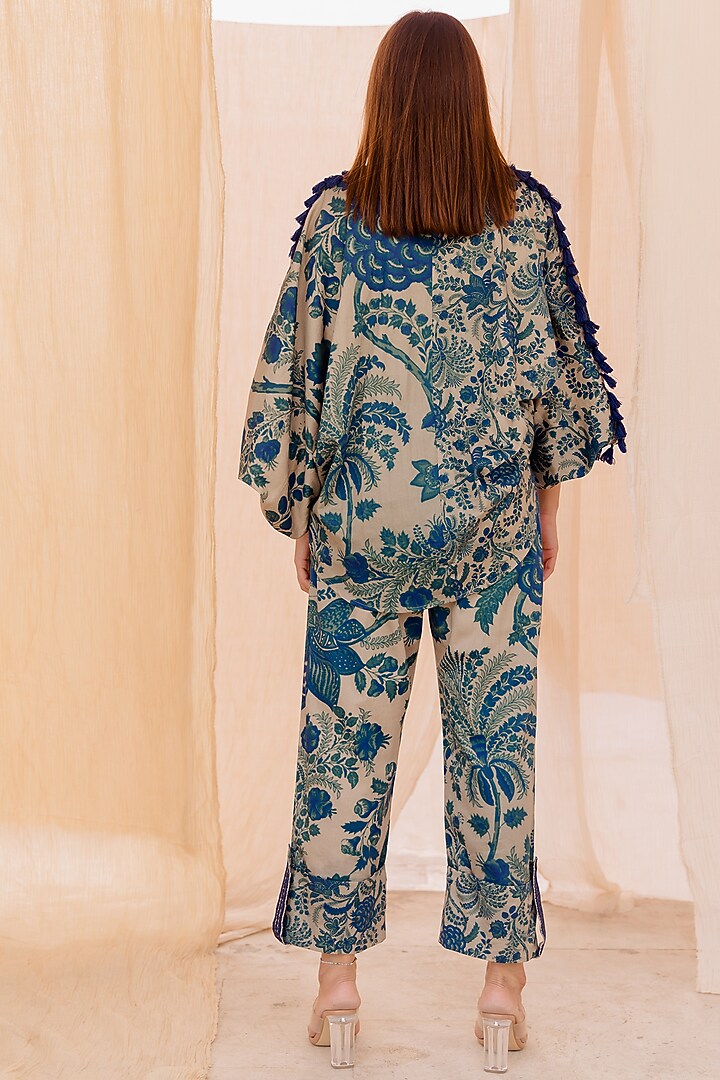 Blue Printed Co-Ord Set by Pooja & Keyur at Pernia's Pop Up Shop