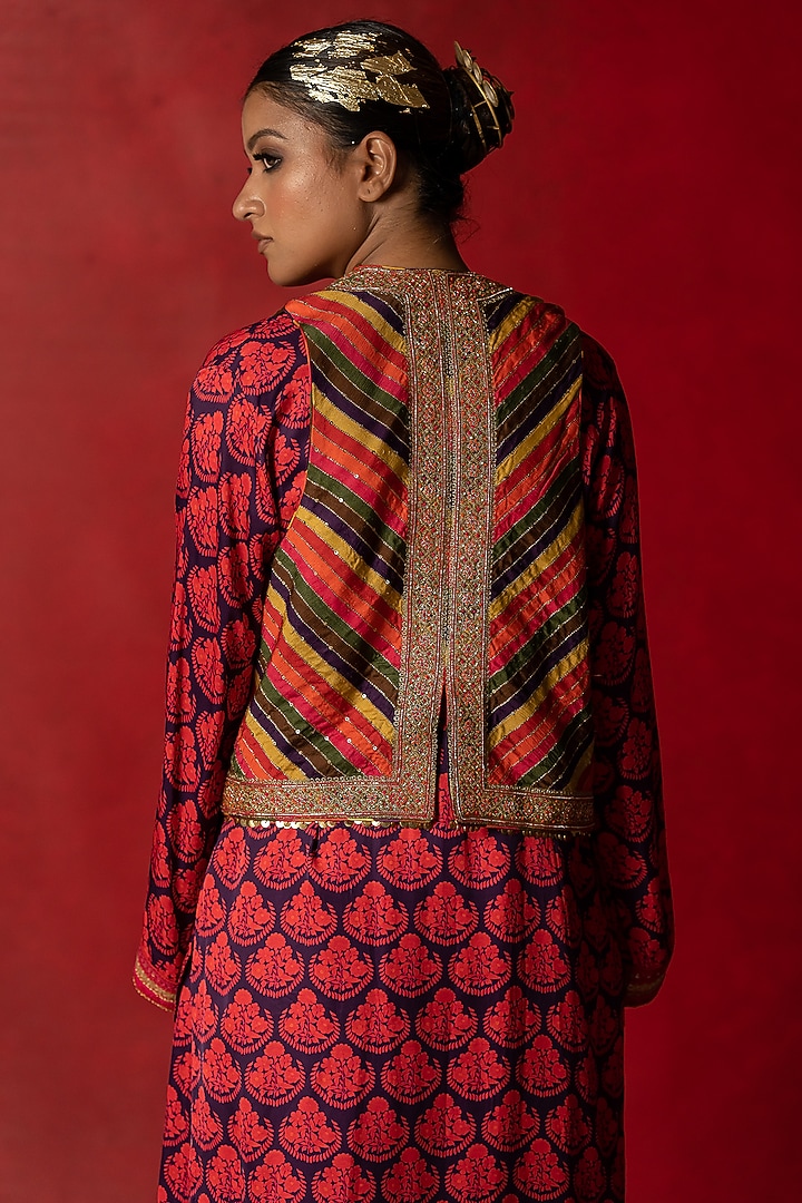 Purple Printed Kurta Set by Pooja & Keyur at Pernia's Pop Up Shop