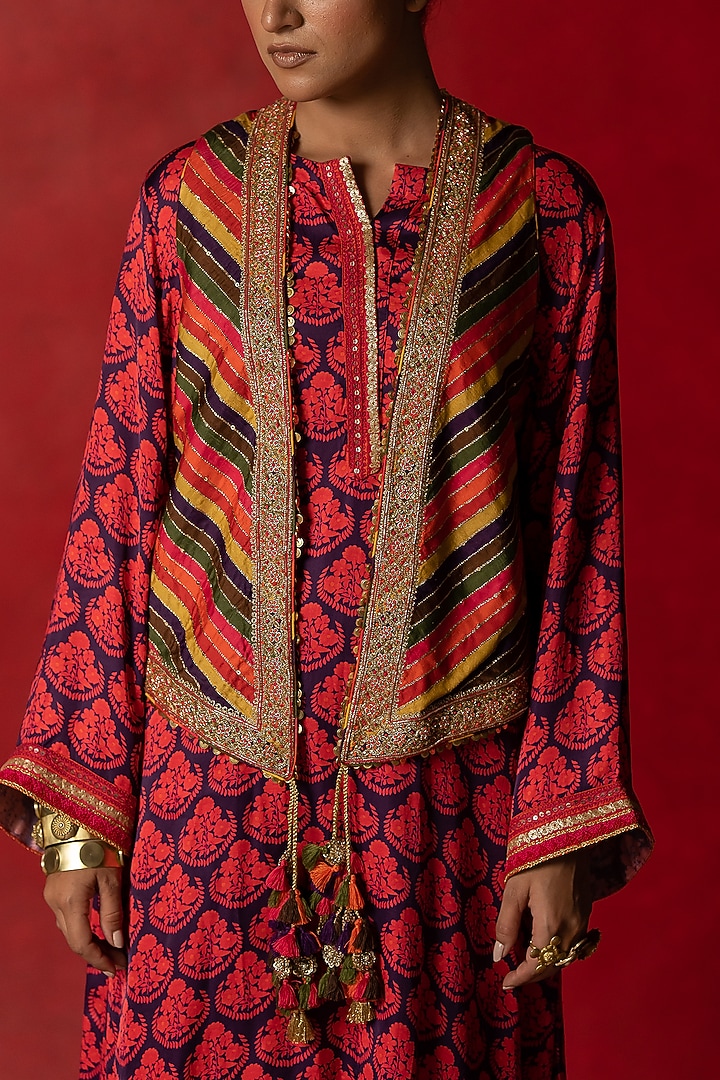 Purple Printed Kurta Set by Pooja & Keyur at Pernia's Pop Up Shop