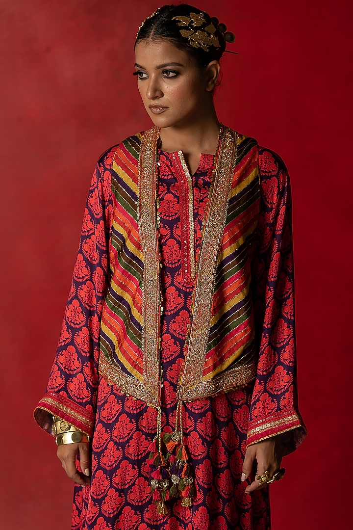 Multi-Colored Embroidered Jacket by Pooja & Keyur at Pernia's Pop Up Shop