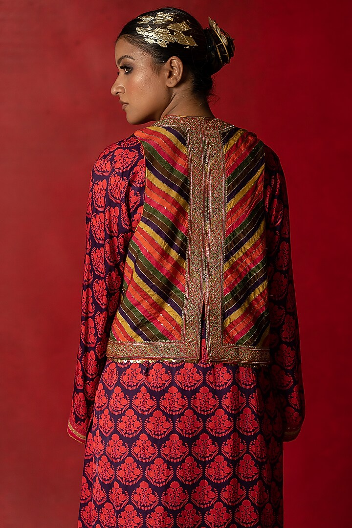 Multi-Colored Embroidered Jacket by Pooja & Keyur at Pernia's Pop Up Shop