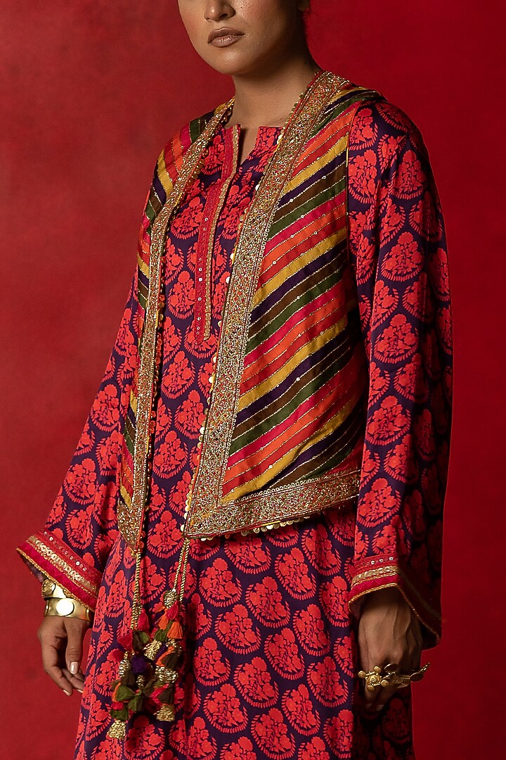 Multi-Colored Embroidered Jacket by Pooja & Keyur at Pernia's Pop Up Shop