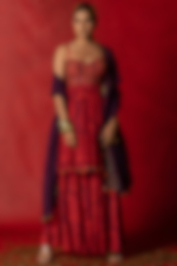 Purple Printed Kurta Set by Pooja & Keyur at Pernia's Pop Up Shop