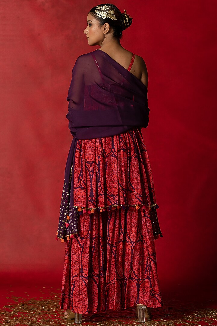 Purple Printed Kurta Set by Pooja & Keyur at Pernia's Pop Up Shop