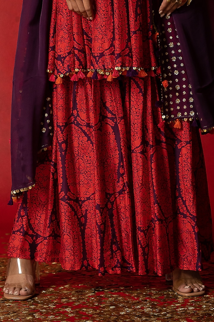 Purple Printed Kurta Set by Pooja & Keyur at Pernia's Pop Up Shop