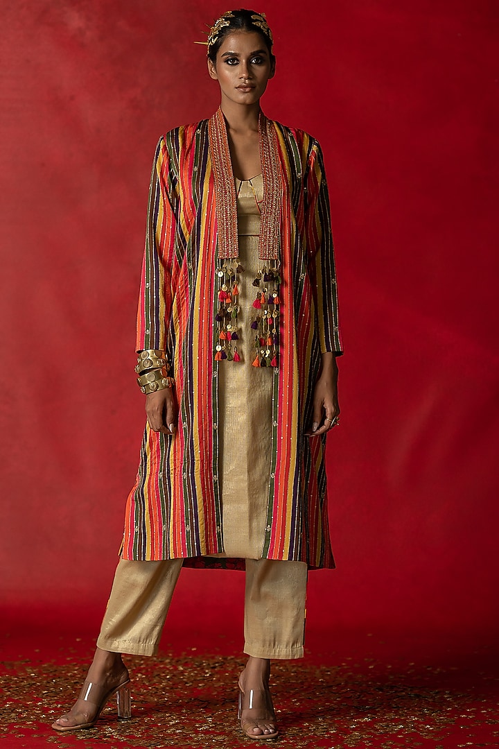 Multi-Colored Printed Jacket by Pooja & Keyur