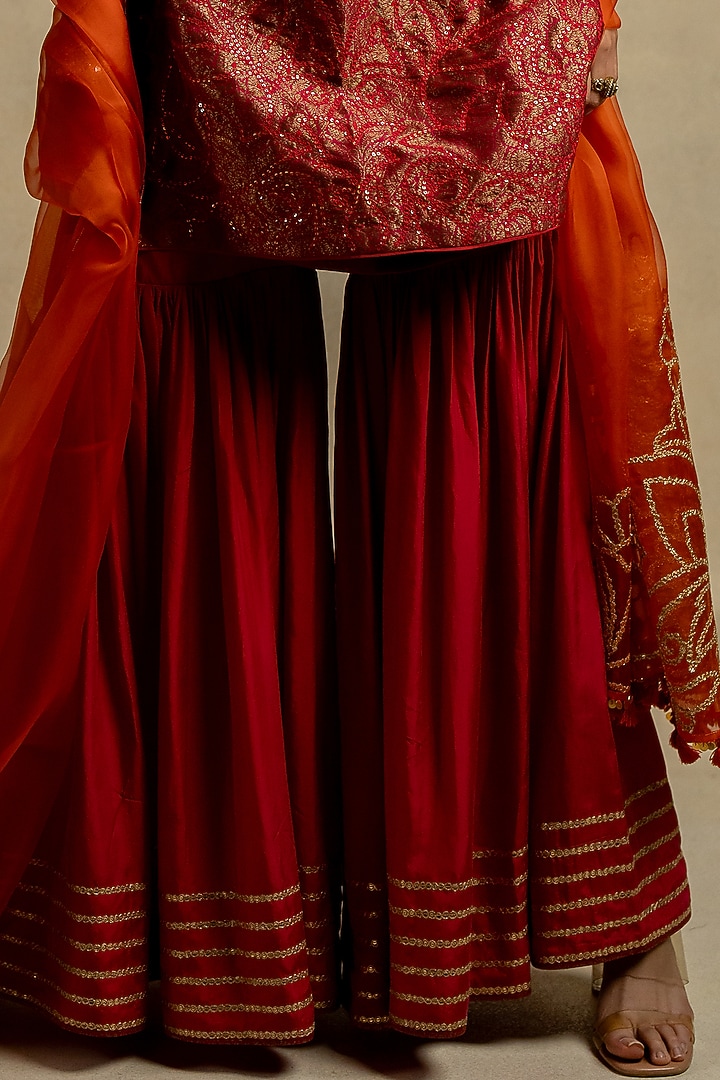 Rani Pink Silk Bridal Sharara Set by Pooja & Keyur at Pernia's Pop Up Shop