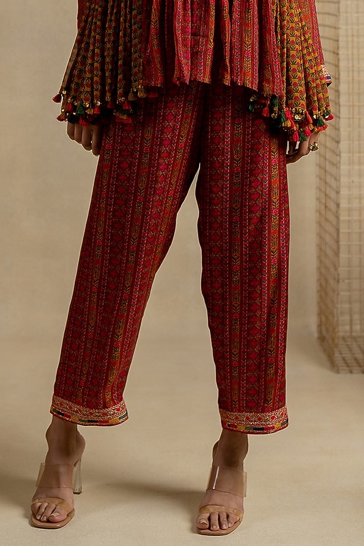 Brown Chiffon Pant Set by Pooja & Keyur at Pernia's Pop Up Shop