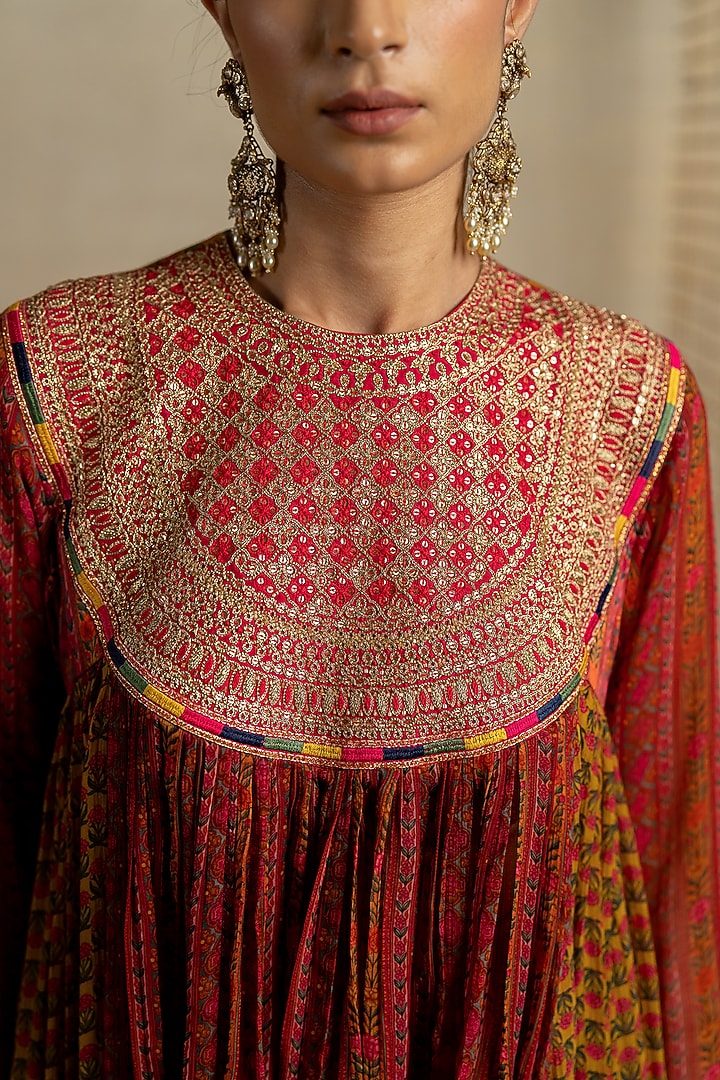 Brown Chiffon Pant Set by Pooja & Keyur at Pernia's Pop Up Shop