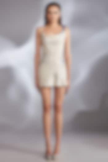 Off White Rayon Mini Dress by Polite Society