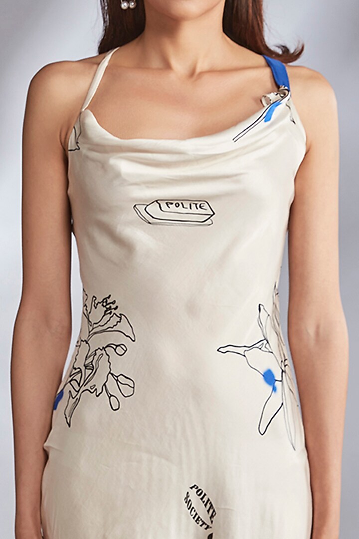 Off White Rayon Mini Summer Dress by Polite Society at Pernia's Pop Up Shop