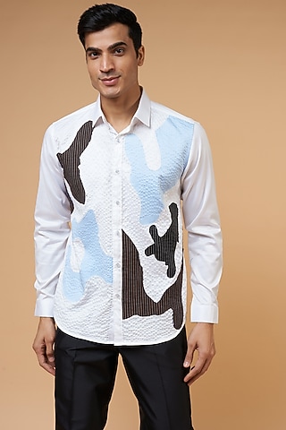 White Cotton Shirt by POUR LUI