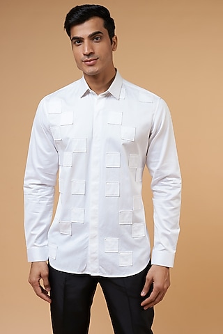 White Cotton Shirt by POUR LUI