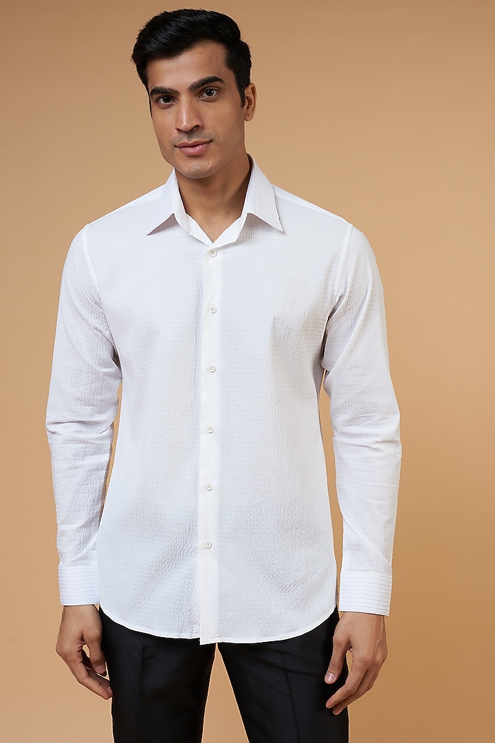 White Cotton Shirt by POUR LUI at Pernia's Pop Up Shop