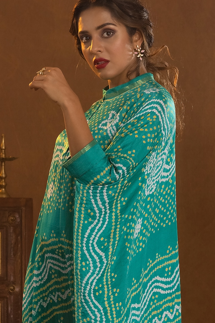 Sky Blue Bandhani Kaftan Summer Dress by Pooja Bagaria at Pernia's Pop Up Shop