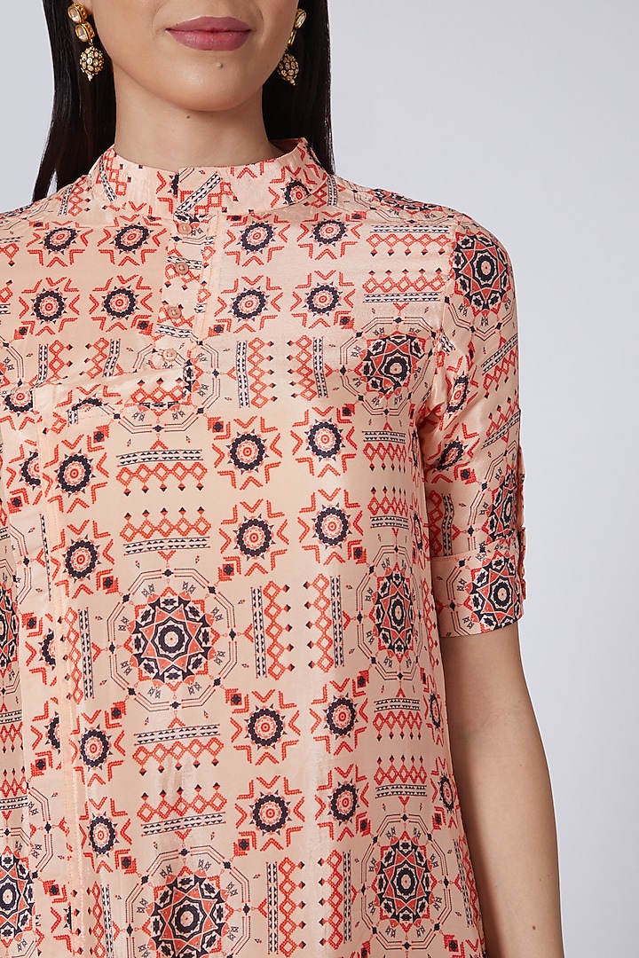 Blush Pink Printed Tunic by Pooja Bagaria at Pernia's Pop Up Shop