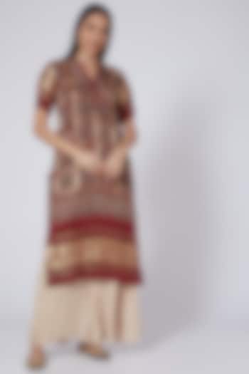 Red Printed Tunic by Pooja Bagaria at Pernia's Pop Up Shop