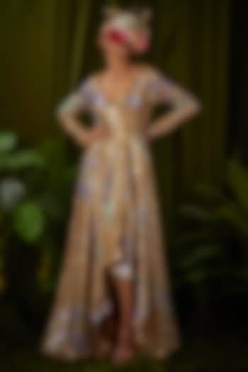 Multi-Colored Sequins Printed Ball Party Wear Gown by Pooja Bagaria at Pernia's Pop Up Shop