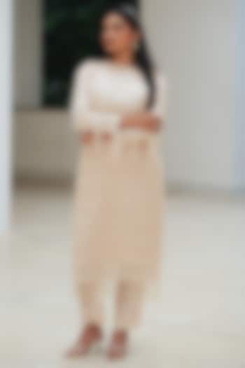 Cream Sequins Shift Summer Dress by Pooja Bagaria at Pernia's Pop Up Shop
