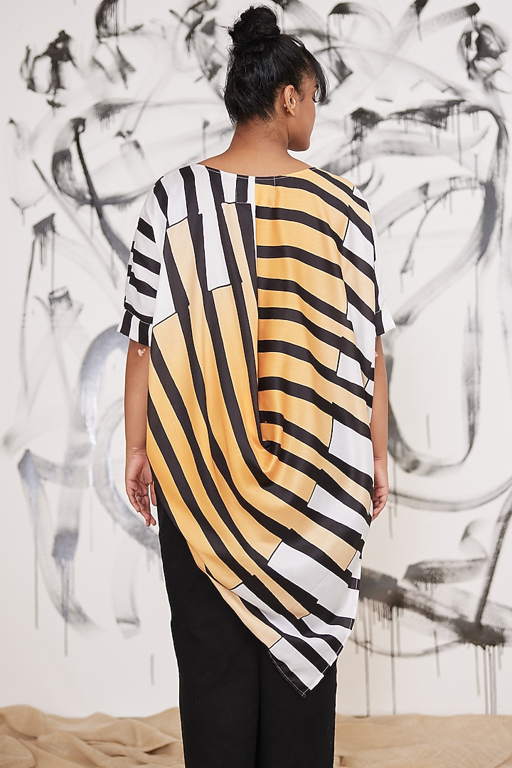 Mustard Printed Tunic Dress by Pooja Bagaria at Pernia's Pop Up Shop