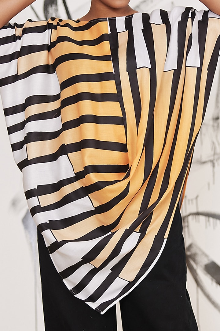Mustard Printed Tunic Dress by Pooja Bagaria at Pernia's Pop Up Shop