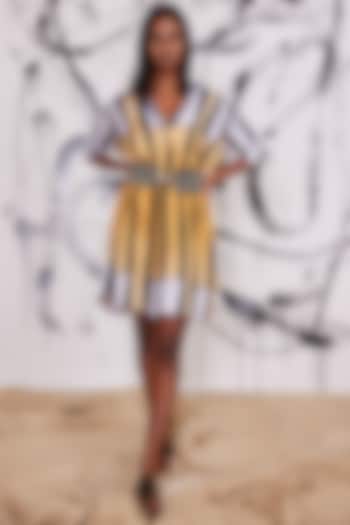 Mustard Printed Summer Shirt Dress by Pooja Bagaria at Pernia's Pop Up Shop