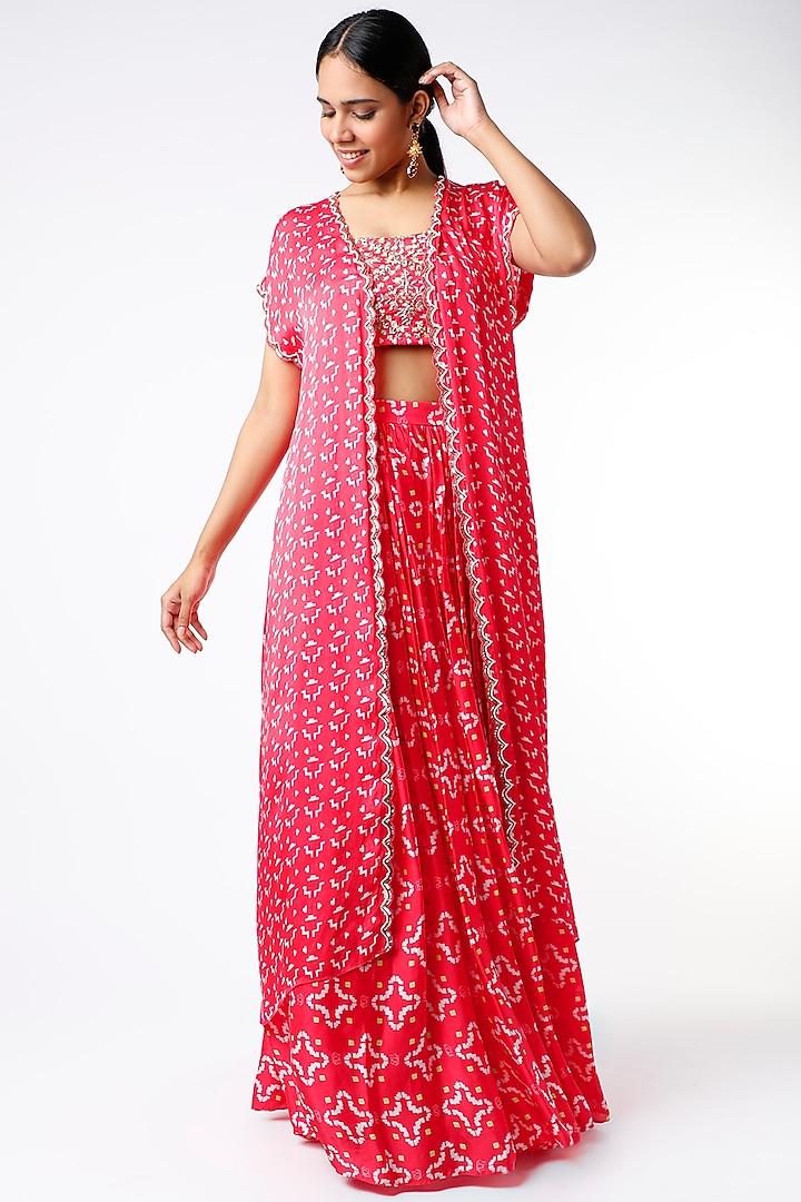 Pink Printed Lehenga Set by Poornima NS at Pernia's Pop Up Shop