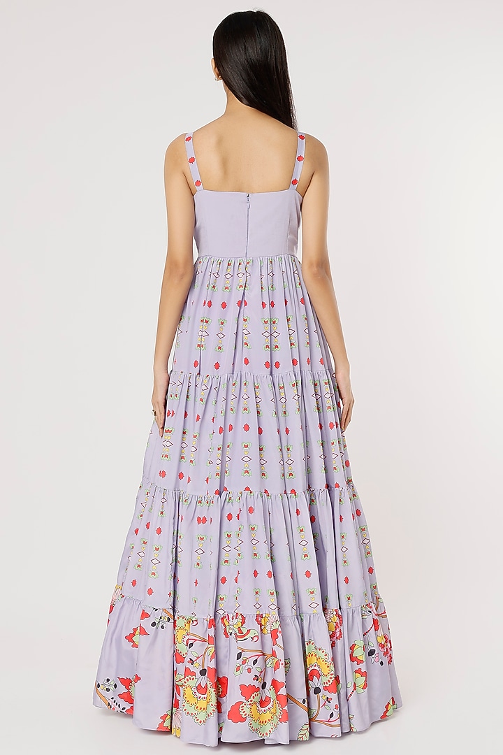 Powder Blue Embroidered Wedding Anarkali by Poornima NS at Pernia's Pop Up Shop