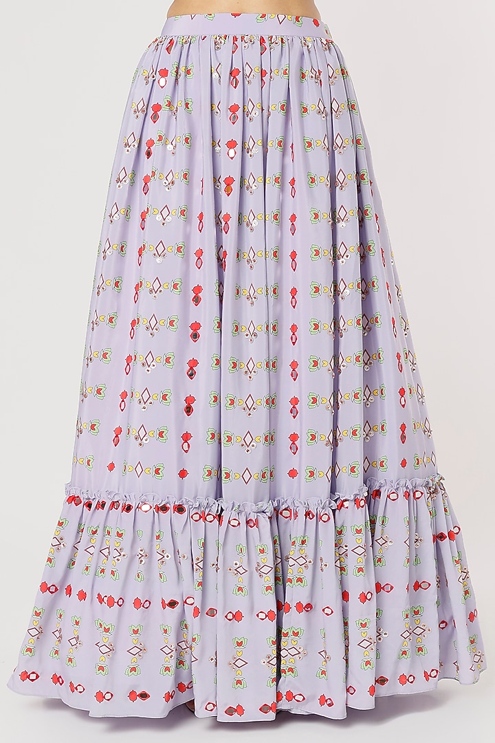 Powder Blue Printed Wedding Lehenga Set by Poornima NS at Pernia's Pop Up Shop