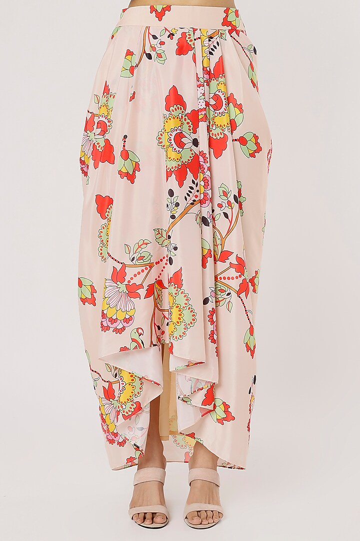 Beige Printed Skirt Set by Poornima NS at Pernia's Pop Up Shop