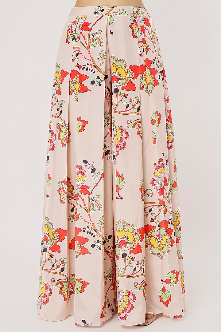 Beige Printed Pant Set by Poornima NS at Pernia's Pop Up Shop