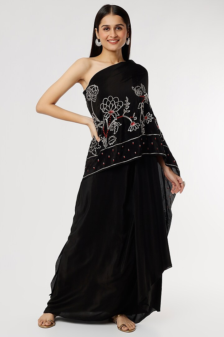 Black Embroidered Dress by Poornima NS