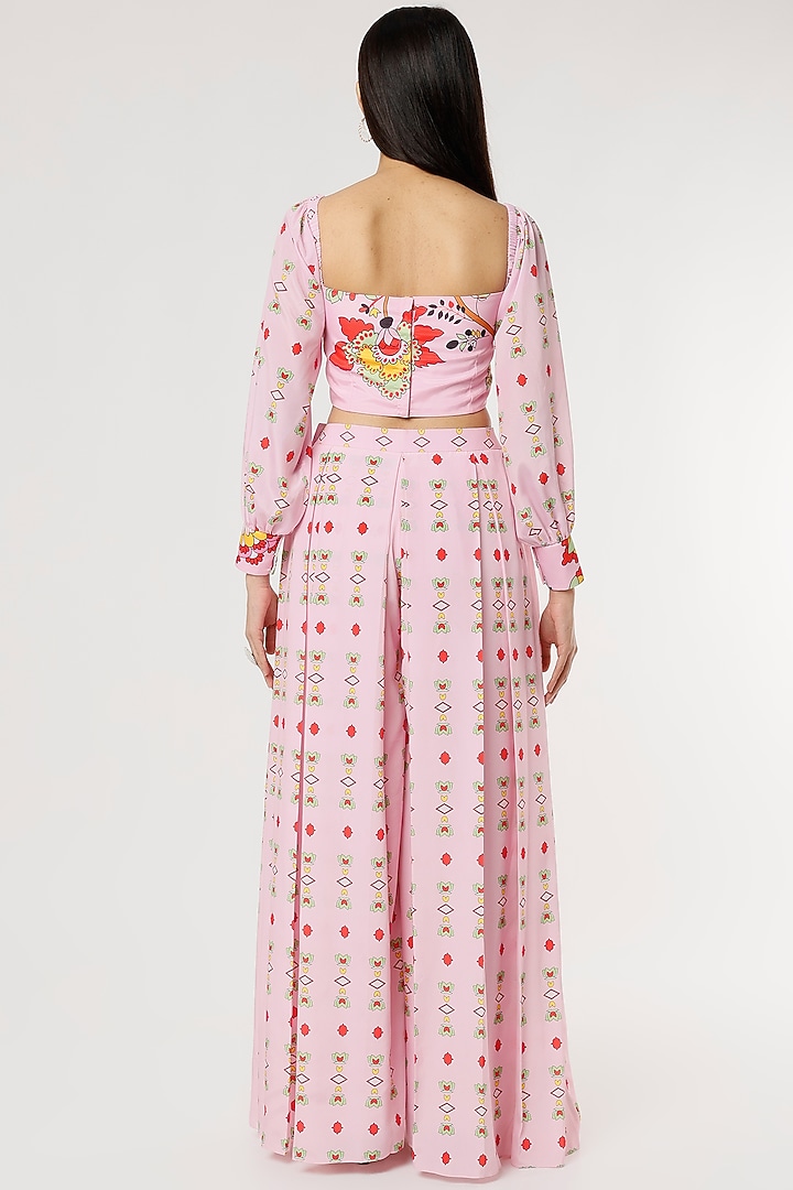 Pink Embroidered Pant Set by Poornima NS at Pernia's Pop Up Shop